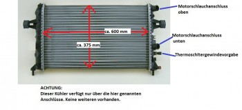 KÜHLER Wasserkühler Opel Astra G, Opel Zafira, Schalt m. Klima