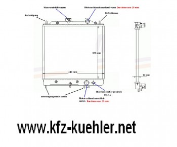 Kühler NEU Mitsubishi Lancer auch Colt - 1,3 - 1,5 L (AU Zulief.