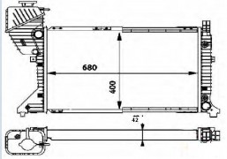 Kühler Mercedes Sprinter ab 00 - CDI, Erstausrüster HL Version