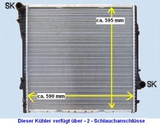 KÜHLER, Wasserkühler, BMW X5, 3,0 L, E53, Schlauchanschlüsse 2