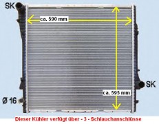 KÜHLER BEHR Wasserkühler BMW X5, 3,0 - 4,4, E53, Schlauchanschl. 3