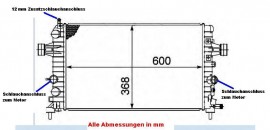 KÜHLER, Wasserkühler, Opel Astra H, Opel Zafira B, Benziner Schalter