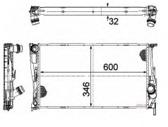 Kühler Wasserkühler, BMW, E87, E81, E82, E88, 118, 120, 123, D