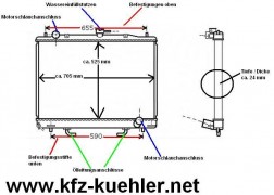 Kühler, Wasserkühler, Mitsubishi Pajero II & III & IV, 3,2 Diesel