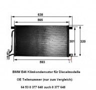 Kondensator, Klimakondensator, BMW E46, Diesel, 318 - 330