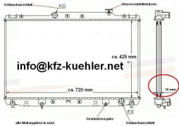 Kühler, Wasserkühler, Toyota Camry 2,2 L, V20, V10, V1, Schalter