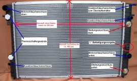 Wasserkühler KÜHLER, Opel Omega B, 2,5 V6 -3,2 V6, Automatik mit Klima