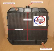 Kühler Neu, Wasserkühler Neu, Opel Commodore A, ccm 2,5 - 2,8