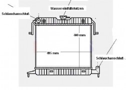 KÜHLER, Wasserkühler mit Einfüllstutzen, OPEL OMEGA A - 1,8 - 2,0 i - Schalter