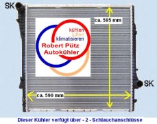 KÜHLER, Wasserkühler, BMW X5, 3,0 L, E53, Schlauchanschlüsse 2