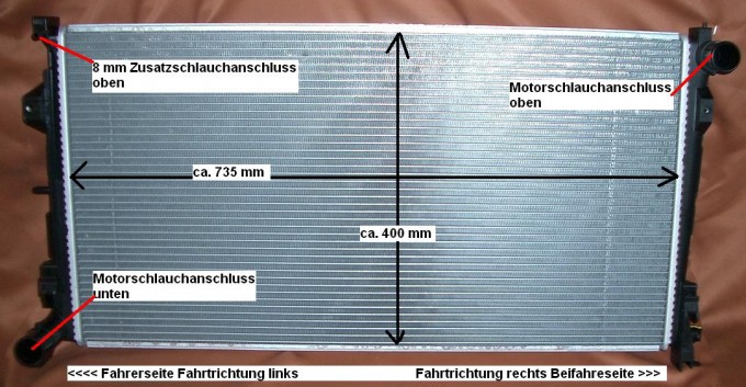 KÜHLER Wasserkühler Chrysler Voyager IV, 2,8L CRD (RG)