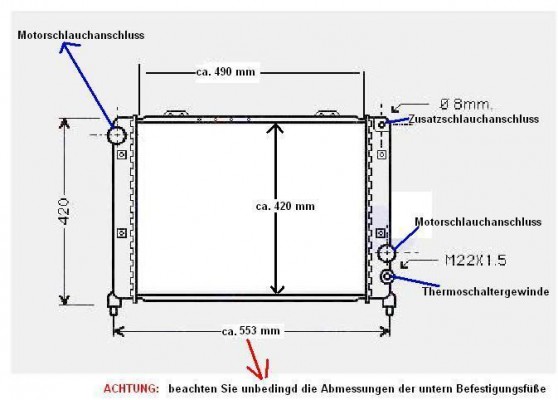 KÜHLER, Wasserkühler, Alfa 164, Alfa 75, Alfa 90