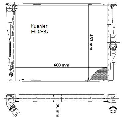 Wasserkühler, Kühler, BMW E87 & E81, BMW 130 i, Automatik