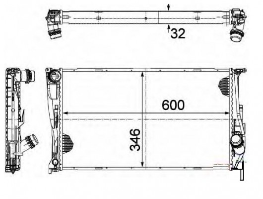 Kühler, Wasserkühler, BMW, E90, E91, E92, E93 318 - 320 Diesel ATM