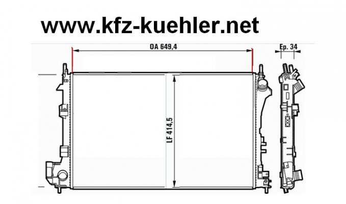 KÜHLER, Wasserkühler, OPEL Signum, Opel Vectra C, 1,6-1,8L