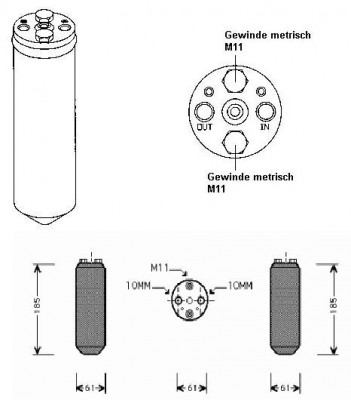 Kondensator, Klimakondensator mit Trockner, Nissan Primera, P11