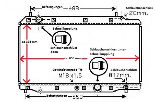 Kühler, Wasserkühler,  Honda FR-V / CDTi / 2,2L