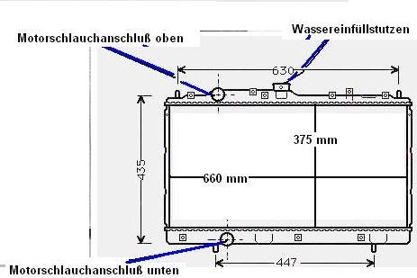 Kühler, Wasserkühler, Mitsubishi Lancer (VI), Mitsubishi Colt (V