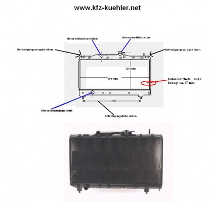 Kühler, Wasserkühler, Toyota Carina E (T19 / AT 190) 1,6 L,GLI