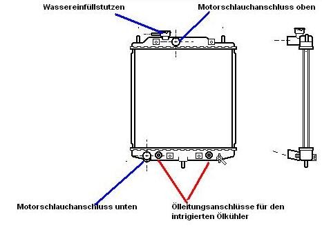 KÜHLER, Wasserkühler, Daihatsu Move, Daihatsu Cuore, Automatik