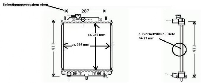 KÜHLER, Wasserkühler, Daihatsu Move, Daihatsu Cuore, Automatik