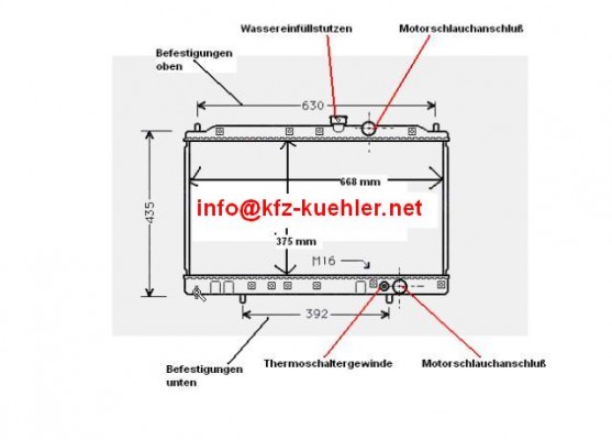 Kühler, Wasserkühler, MITSUBISHI GALANT V, Schaltgetriebe