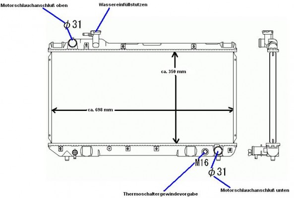 Kühler, Wasserkühler, Toyota RAV 4 (I), Typ SXA1 , Schalter (HL)
