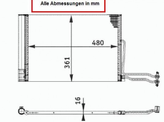 Kondensator, Klimakondensator mit Trockner, BMW Mini Diesel, 1,4