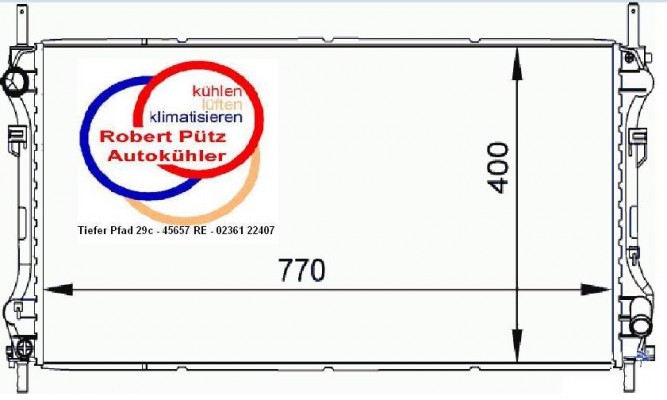 KÜHLER, Wasserkühler, Ford Transit, ab BJ. 08.00, 2,0L Diesel