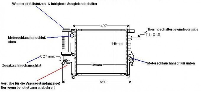 Wasserkühler, Kühler, BMW E36, Z3, Schalter mit Klima