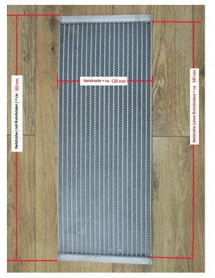 Aluminium - Wasserkühlernetz Sonderanfertigung 340-120-57