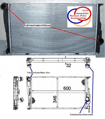 Kühler Wasserkühler, BMW, E87, E81, E82, E88, 118, 120, 123, D