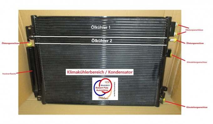 Klimakondensator, Kondensator Chrysler 300 C, Dodge Charger, Dodge Challender ab Bj. 2005