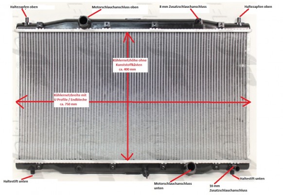 Kühler, Wasserkühler,  Honda CR-V 2,2 CDTi & DTEC / Modell 3