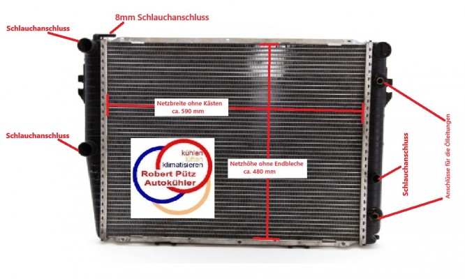 Wasserkühler Kühler Nachbau, MERCEDES 300 SL, W107 / R107