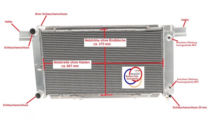 Neuer KÜHLER / Wasserkühler Vollaluminium, Mercedes, R129, W129, 280 SL, 300 SL, 320 SL