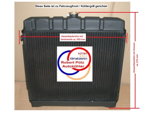 Wasserkühler Kühler mit Thermoschaltergewinde, Mercedes /8 , W114, W115 (024)