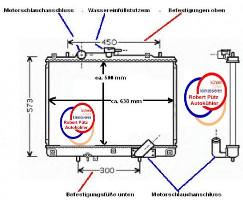 Kühler, Wasserkühler, Mitsubishi Pajero K90, 2,5L Turbodiesel