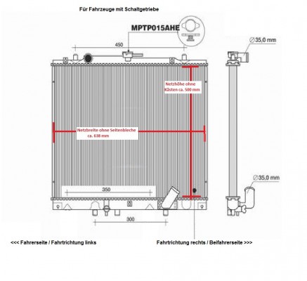 Kühler, Wasserkühler, Mitsubishi Pajero K90, 2,5L Turbodiesel