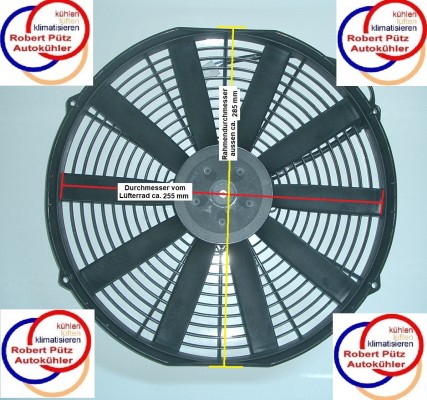 Lüfter, 12V Universal Hochleistungs Lüfter (285 mm), Saugend