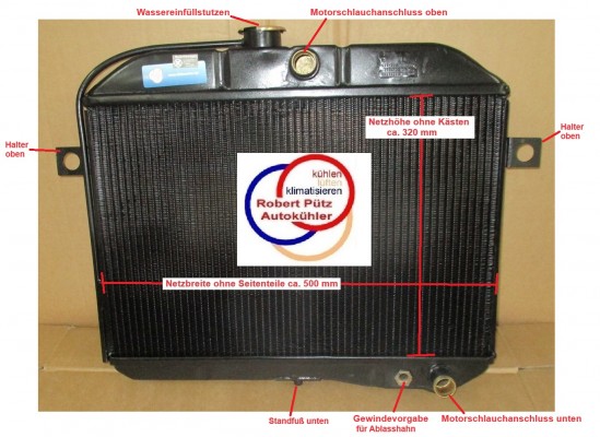Wasserkühler HL Netzerneuerung, Kühler, Überholung, Volvo 120, 130, 220, PV, P210