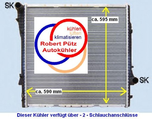 KÜHLER, Wasserkühler, BMW X5, 3,0 L, E53, Schlauchanschlüsse 2