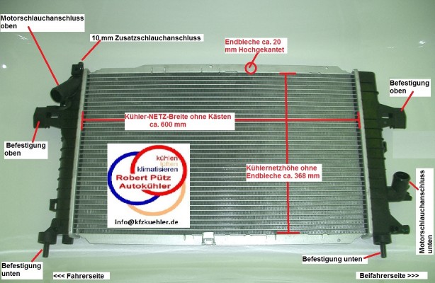 KÜHLER Wasserkühler Opel Astra H, 1,3 1,7 1,9 CDTi  & 2.0 Beziner
