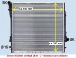 KÜHLER Wasserkühler BMW X5, 3,0 - 4,4, E53, Schlauchanschlüsse 3