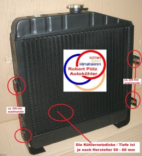 KÜHLER Wasserkühler CASE IHC 433, 533, 633, 733, 833, 933