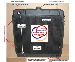 VB Netzerneuerung Wasserkühler, Kühler Überholung, Mercedes / 8 W114 & W115, ATM & Schalter