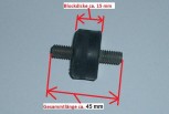 Silentblock, Schwingmetall, Gummipuffer, Gummipufferblock - M6 Gewinde