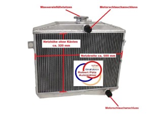 Wasserkühler Vollaluminium, Kühler, Volvo Amazon P 122 S für 1,6 - 2,0 L, auch bei P 121